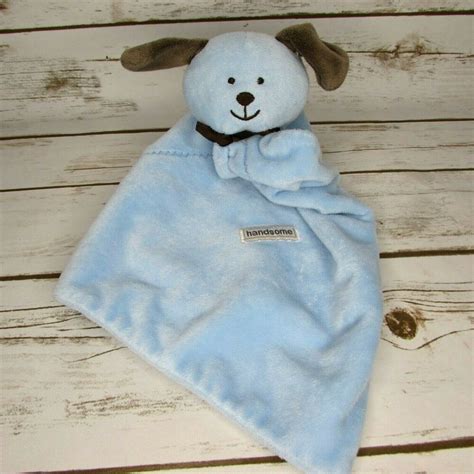 Carters Precious Firsts Handsome Blue Puppy Dog Baby Rattle Lovey Plush