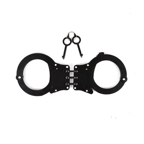 Chain (cuffs are held together by a short chain), hinged (since hinged handcuffs permit less . Detective's Black Heavy Duty Double Lock 3 Hinge Handcuffs ...