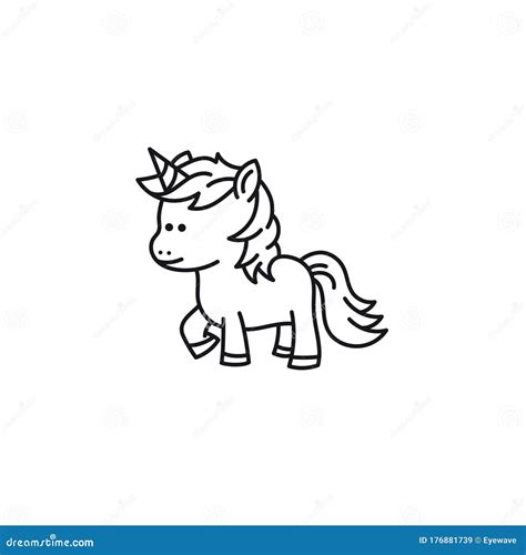 Baby Unicorn Outline Stock Illustrations 2439 Baby Unicorn Outline