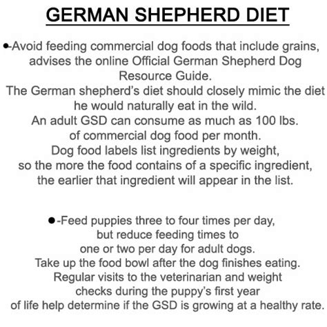 Always make sure your german shepherd has a diet that includes vitamins and nutrients such as glucosamine, natural fibers, and real meat. Bethebest3: German Shepherd diet - Diet and useful summary