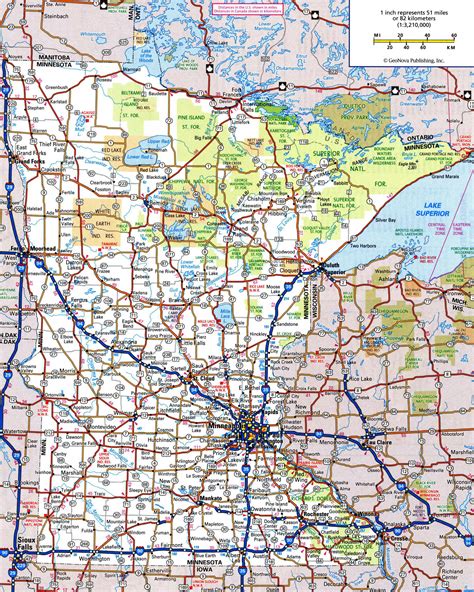 Minnesota State Map With Cities And Counties United States Map