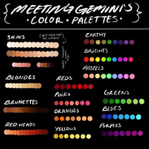 Geminis Color Palettes By Meetinggemini On Deviantart