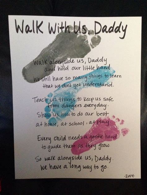 Traditional gifts are the way to go here. DIY Father's Day gift idea. My three daughters footprints ...