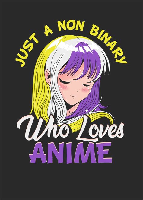Non Binary Anime Girl Poster Picture Metal Print Paint By