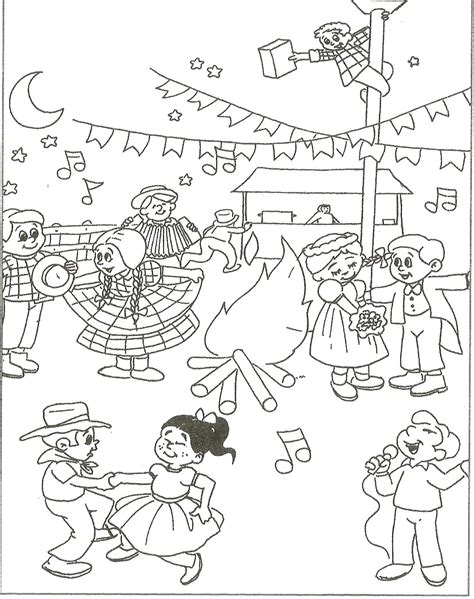 Desenhos De Festa Juninas Para Colorir