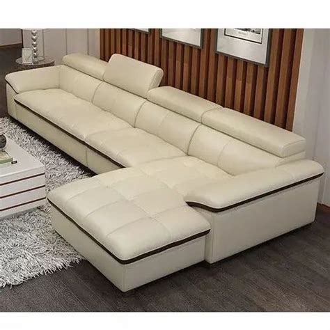 White Rexine L Shape Sofa Set Hall At Rs 46500set In Mumbai Id