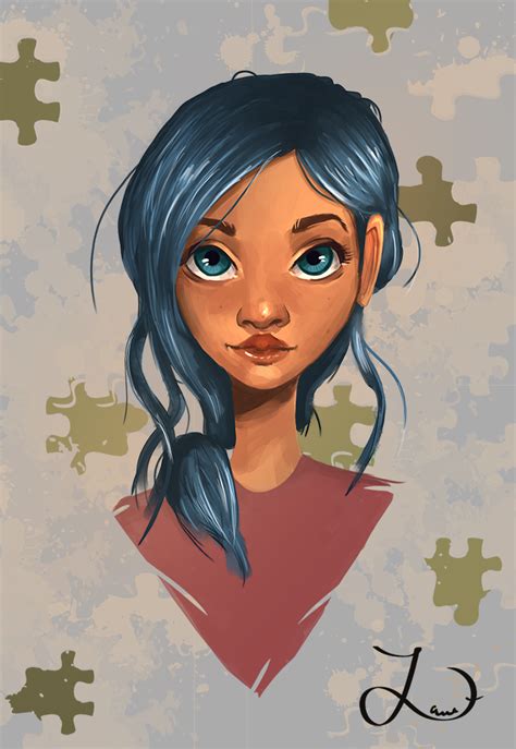 Blue Haired Girl By Jafrie Art On Newgrounds