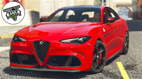 Grand Theft Auto V Alfa Romeo Giulia Quadrifoglio Mod Test Hd 1080p