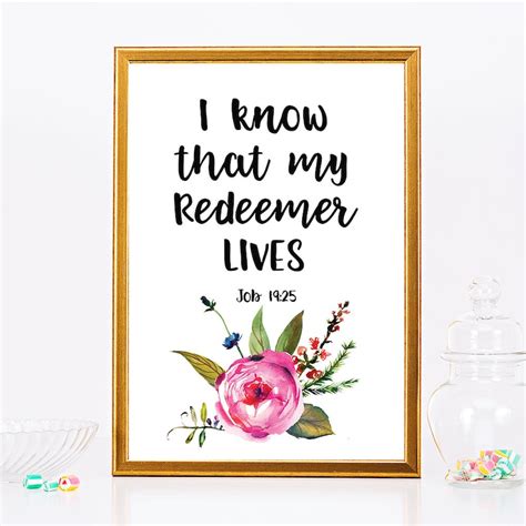I Know That My Redeemer Lives Sign Job 19 25 Bible Verse Etsy