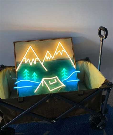 Mountain Camping Neon Sign Belvidore
