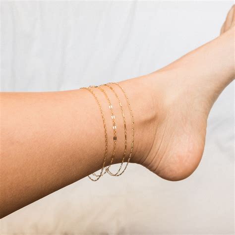 Dainty Gold Anklet Delicate Anklet Chain Simple Silver Etsy