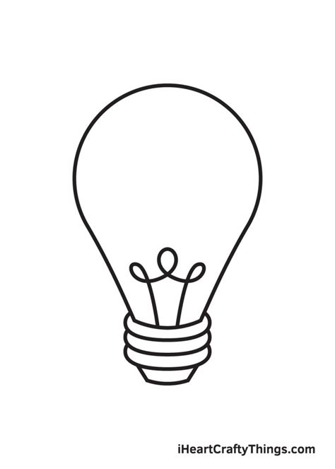 Light Bulb Drawing — How To Draw A Light Bulb Step By Step