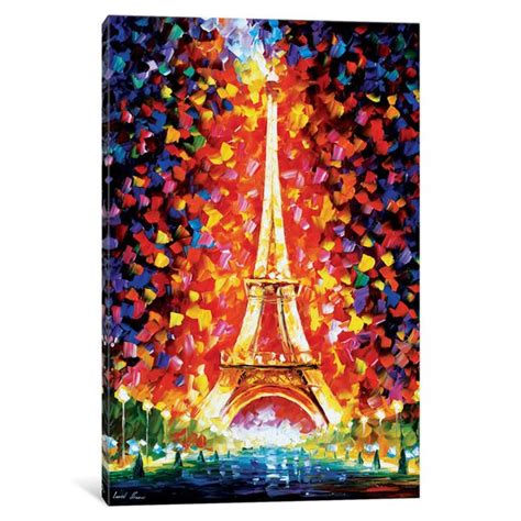 Shop Icanvas Paris Eiffel Tower Lighted By Leonid Afremov Canvas