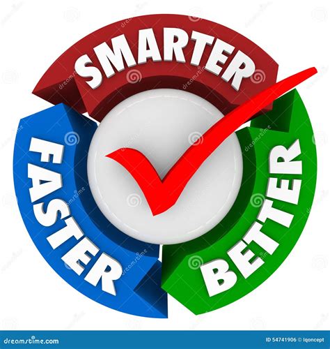 Smarter Faster Better Words Perfect Choice Check Mark Circle Stock