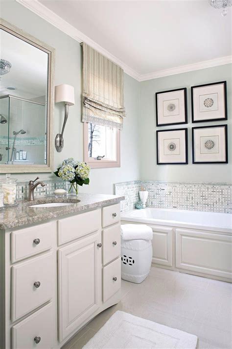 If a bathroom renovation isn't on your calendar, the next best thing is grabbing a paintbrush. Seafoam Green - Hollingsworth Green by Benjamin Moore # ...