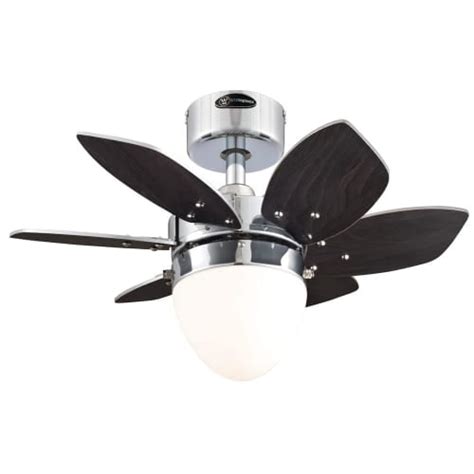 Westinghouse 7864400 24 Chrome 6 Blade Reversible Ceiling Fan With