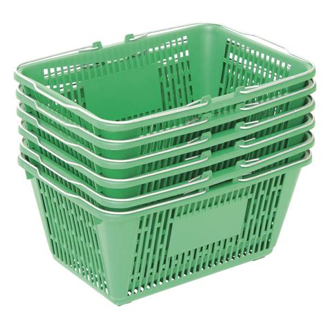 Rw Rogers Co Green Plastic Hand Basket Set 17l X 12w X 8d