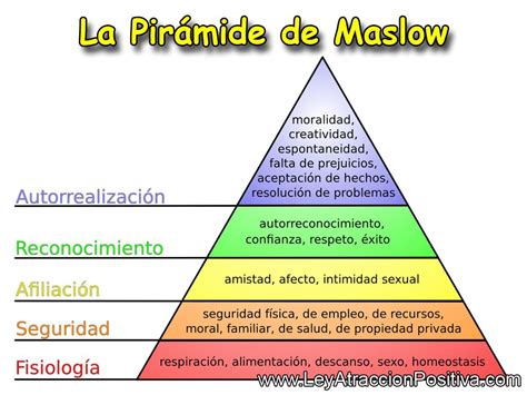 La Pirámide De Maslow Ley De La Atracción Positiva