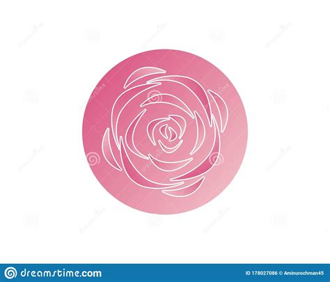 Vector De Logotipo De Flor Rosa Stock De Ilustración Ilustración De