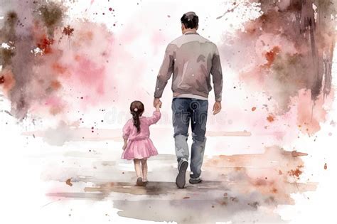 Father Daughter Watercolor Stock Illustrations 533 Father Daughter