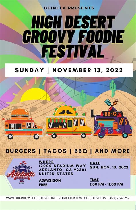High Desert Groovy Foodie Festival Tickets Adelanto Stadium And Event Center November 13 2022