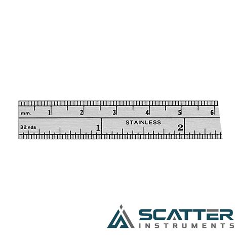 Ruler Stainless Steel Graduation In Millimeter And Inches Scatter