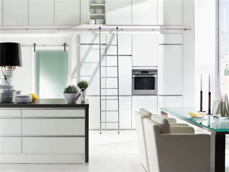 MWE - SLIDING LADDERS WITH AUTO-STOP FUNCTION - Modern ... For the kitchen, below the chair rail metropolis #chairrail.