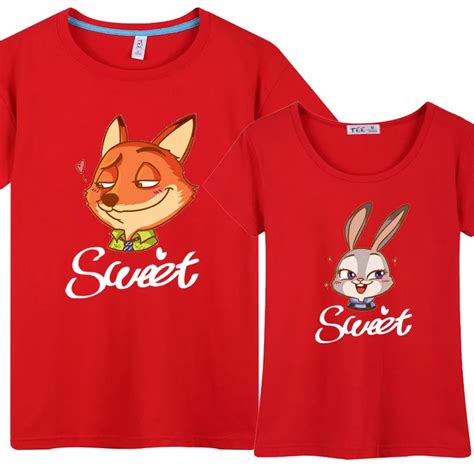 2016 Hot Movie Zootopia T Shirt Rabbit Fox Female Male Cosplay T Shirts
