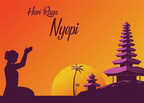 Bali S Nyepi Day Celebration Hindu S Event Nyepi Bali S Woman In Silhouette Praying In Temple
