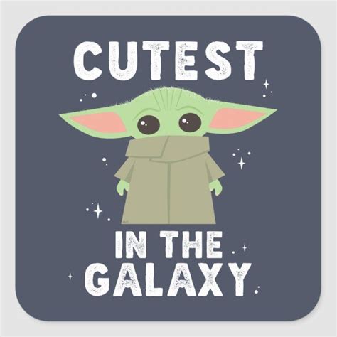 The Child Cutest In The Galaxy Square Sticker Yoda