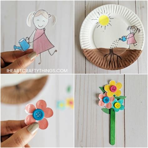 Paper plate flower craft use for grateful character word, list things grateful for on the flower petals. Paper Plate Growing Flower Craft | Kolory, Przedszkole i ...