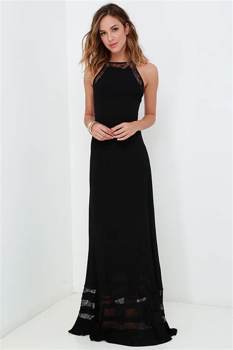 Sexy Black Dress Lace Dress Maxi Dress 7600