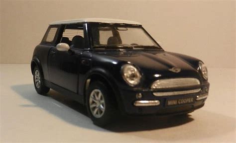 Mini Cooper Diecast Model Toy Car 128 Blue Pull Action By Kinsmart New