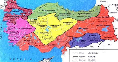 Türkiye Coğrafi Bölgeler Haritası Coğrafya Haritaları