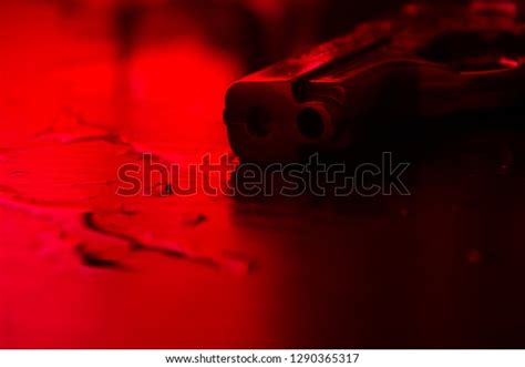 High Contrast Image Bloody Crime Scene Stock Photo 1290365317