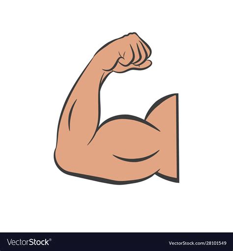 Flexing Bicep Muscle Strength Or Arm Royalty Free Vector