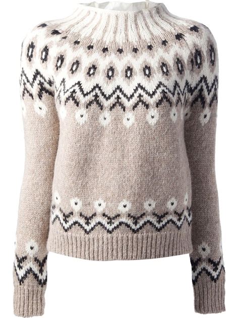 Moncler Fair Isle Knit Sweater Sweaters For Women Fair Isle Sweater