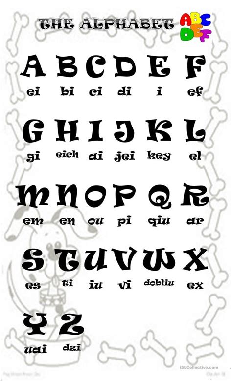 alphabet pronunciation worksheet  esl printable worksheets