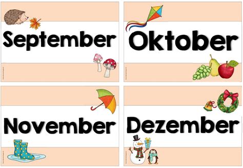 Jahreszeiten monate wochentage zaubereinmaleins designblog. Monatskarten (Variante) Heute gibt es noch eine Variante ...