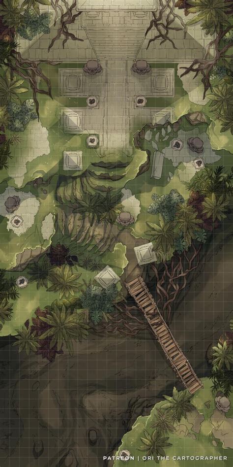 Jungle Ruins Battlemaps Fantasy World Map Dungeon Maps Dungeons My