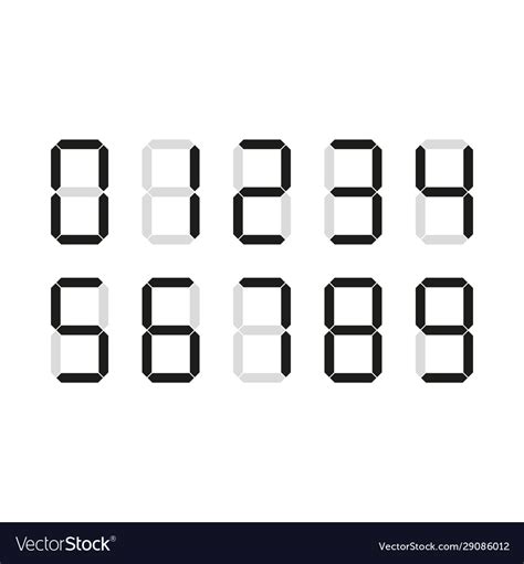 Calculator Font On White Royalty Free Vector Image