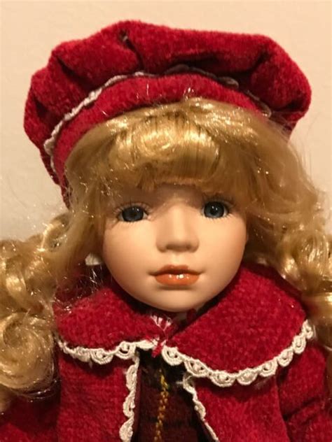Dandee Collectors Choice 12” Bisque Porcelain Doll W Stand And Coa Ebay