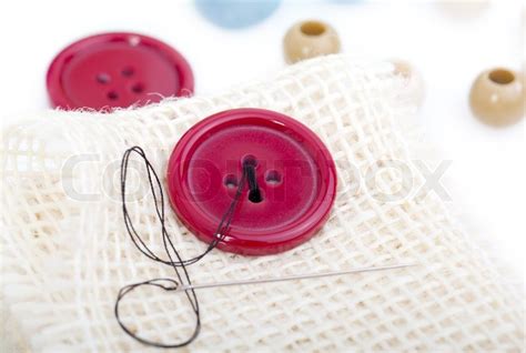 Buttons Thread And Needle Sewing Stock Image Colourbox