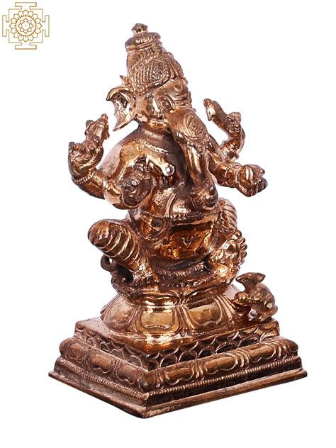 3 Small Sitting Lord Ganesha Madhuchista Vidhana Lost Wax
