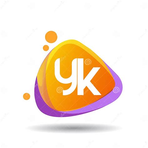 letter yk logo in triangle splash and colorful background letter combination logo design for