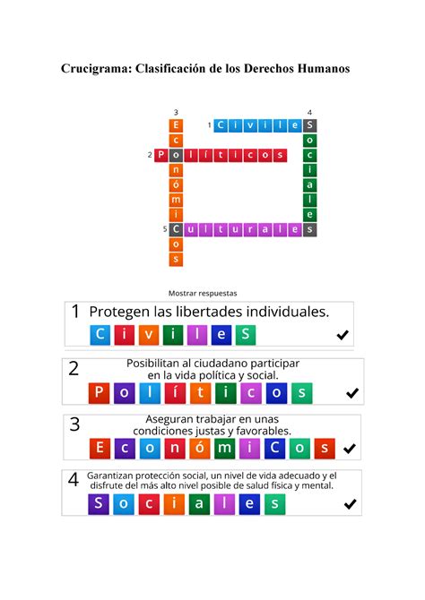 Crucigrama Mod Derecho De Familia Crucigrama Clasificaci N De Los The