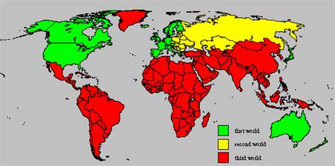 The phrase 'third world countries' dates back to the cold war period, which lasted from 1947 to 1991. UWEC geog111 Vogeler -- Three World Model