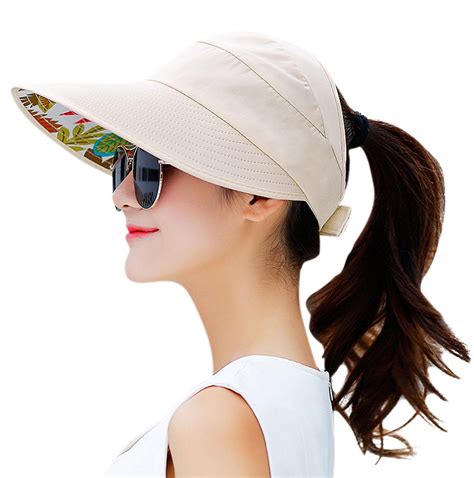 Hindawi Sun Hats For Women Wide Brim Uv Protection Sun Hat Summer Beach Packable Visor