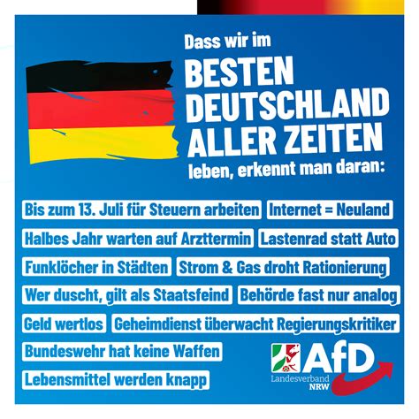 Willkommen Im „besten Deutschland Aller Zeiten“ Afd Nrw