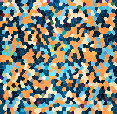 Mosaic Abstraction Of Blue And Orange Colors Texture Background